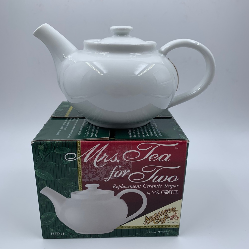 Mr Coffee Mrs Tea For Two Replacement Teapot White Ceramic Pot 3 Cup HTP11 NOS